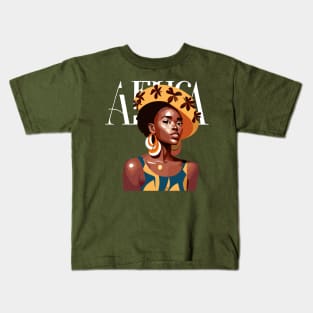 Afrocentric Woman Africa Kids T-Shirt